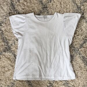 J. Crew White Eyelet Short Sleeve Tee